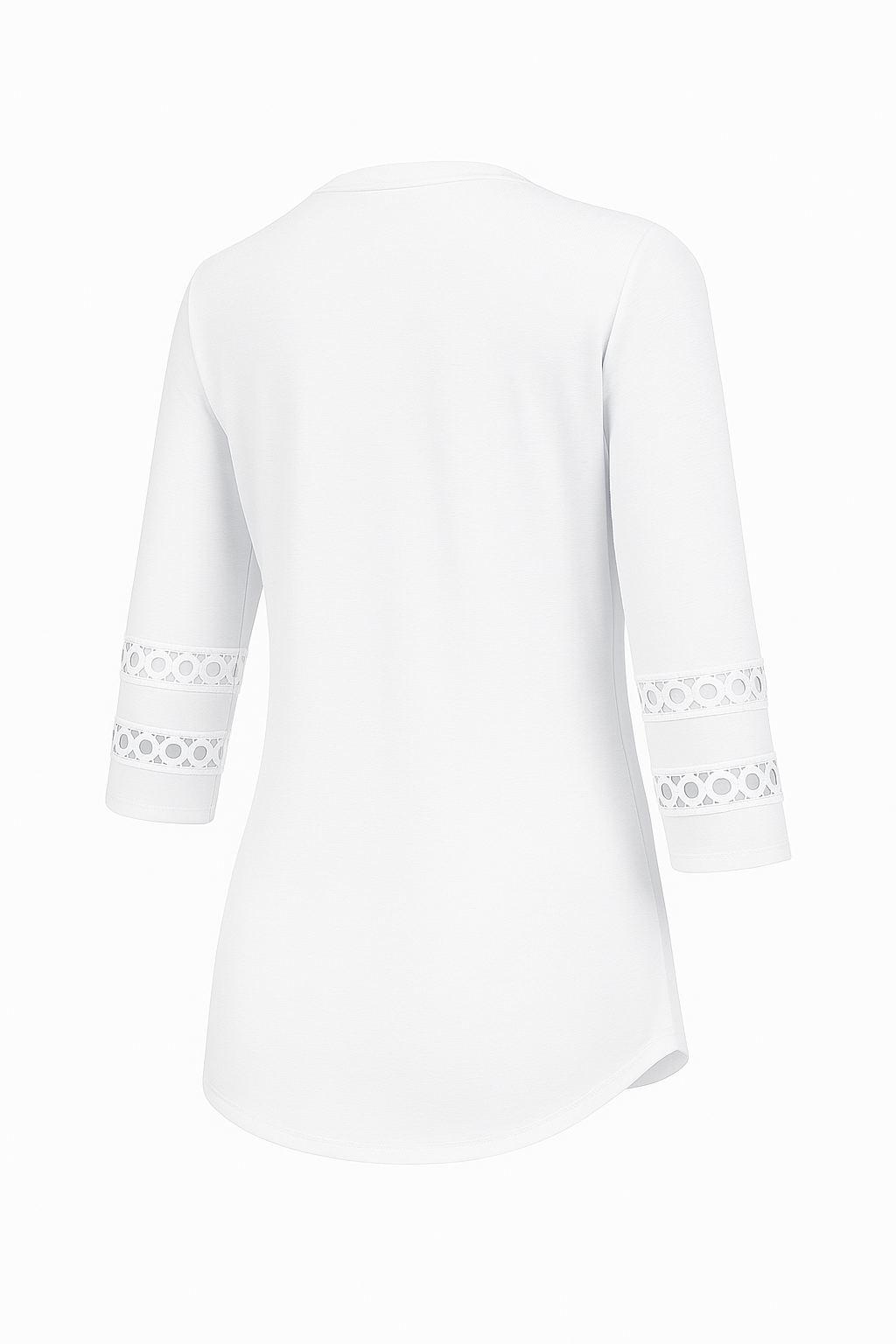 Elegancia™: Taupekleurige V-Hals Blouse met Kantmouwen