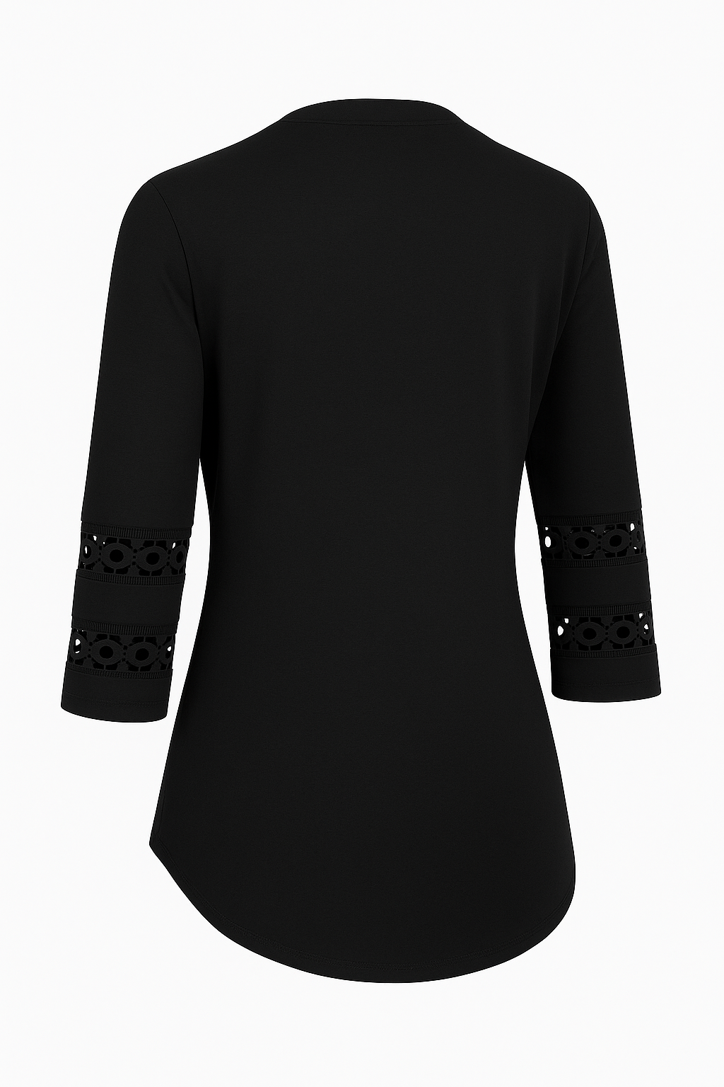 Elegancia™: Taupekleurige V-Hals Blouse met Kantmouwen