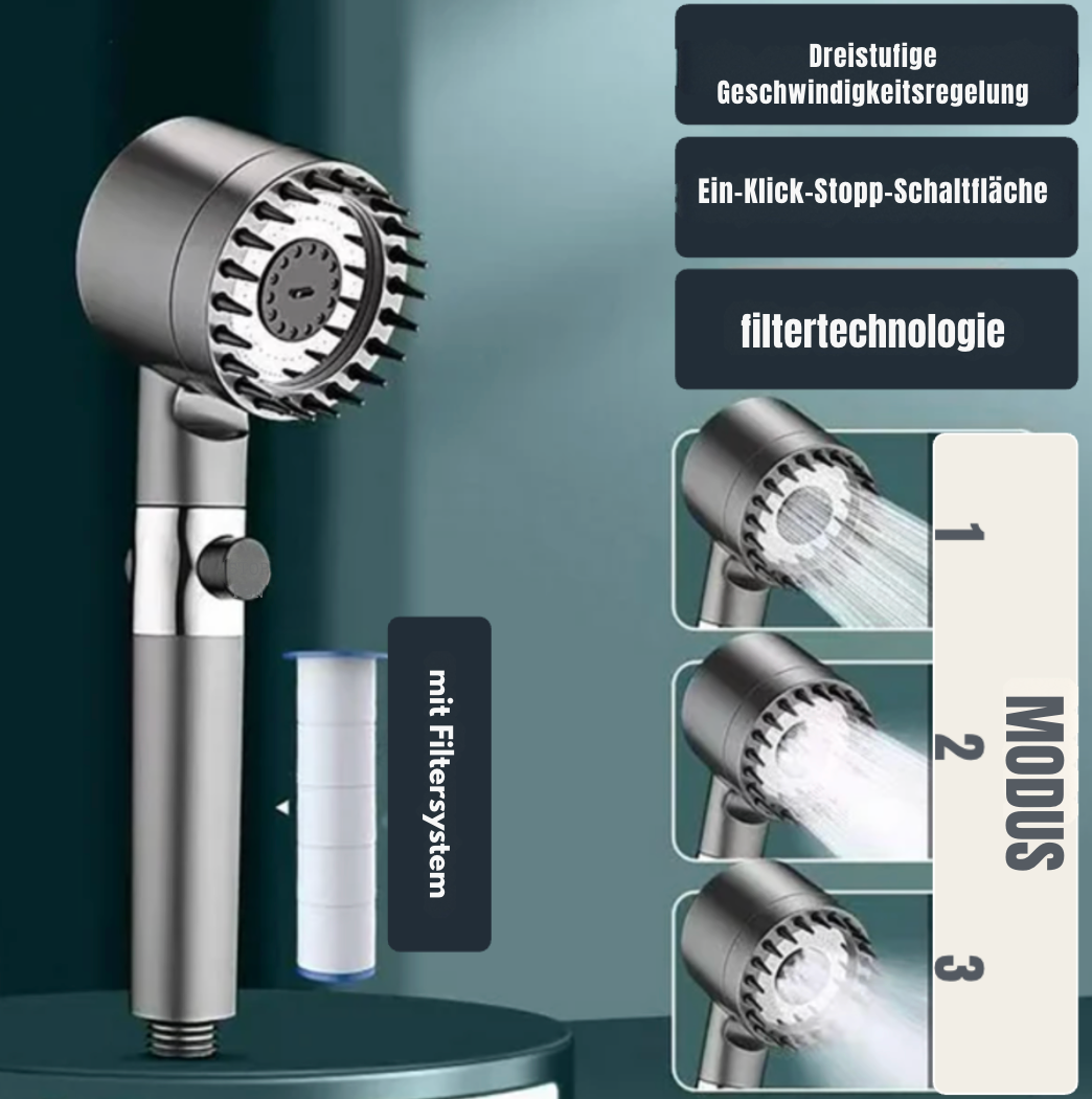 AquaBoost™ – Turbo Draaibare Douchekop