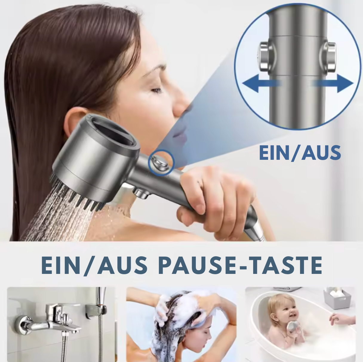AquaBoost™ – Turbo Draaibare Douchekop
