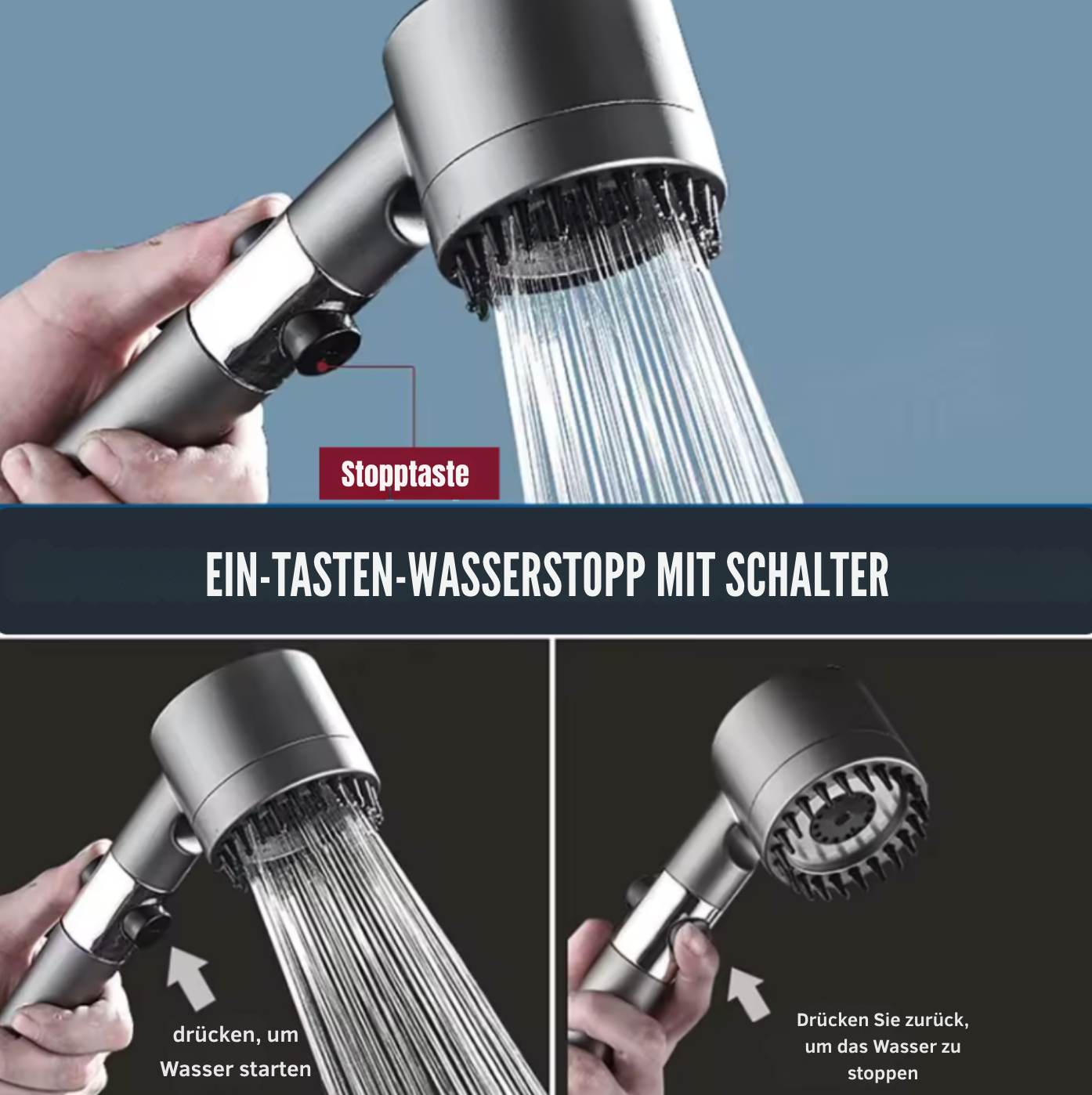 AquaBoost™ – Turbo Draaibare Douchekop