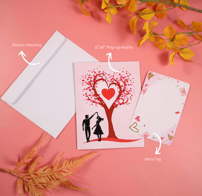 LoveBloom™ – 3D Herzbaum Pop-Up Karte