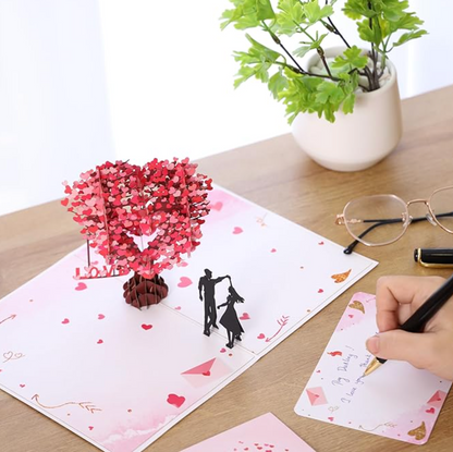 LoveBloom™ – 3D Herzbaum Pop-Up Karte